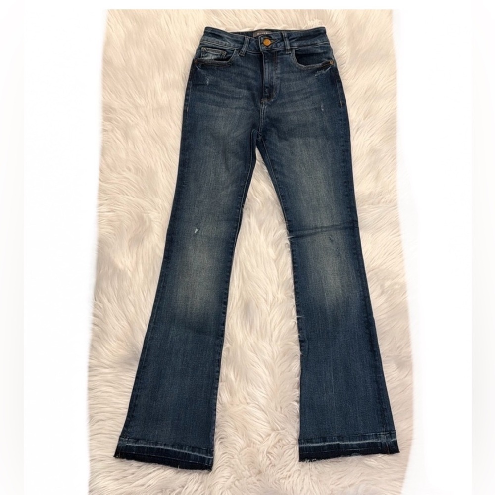 DL1961 Bridget boot mid rise instasculpt raw edge jeans size 24